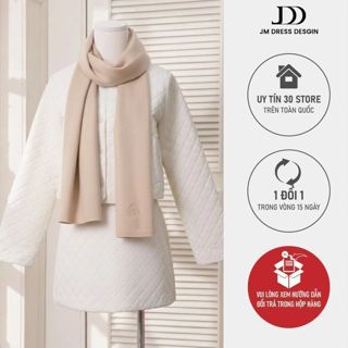  Khăn Len Bản To Thêu Logo JM  PK07.2510. Khăn Quàng Cổ Nữ Thanh Lịch. Khăn Len Choàng Cổ Bản To Lông Mịn Thiết Kế Bởi JM 