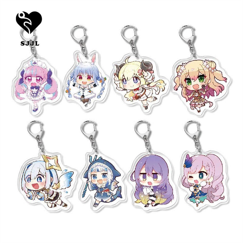 SJJL Hololive Móc Chìa Khóa Quà Tặng Đồ Chơi Cosplay Trượng Ookami Mio Gawr Gura Watson Amelia Holol