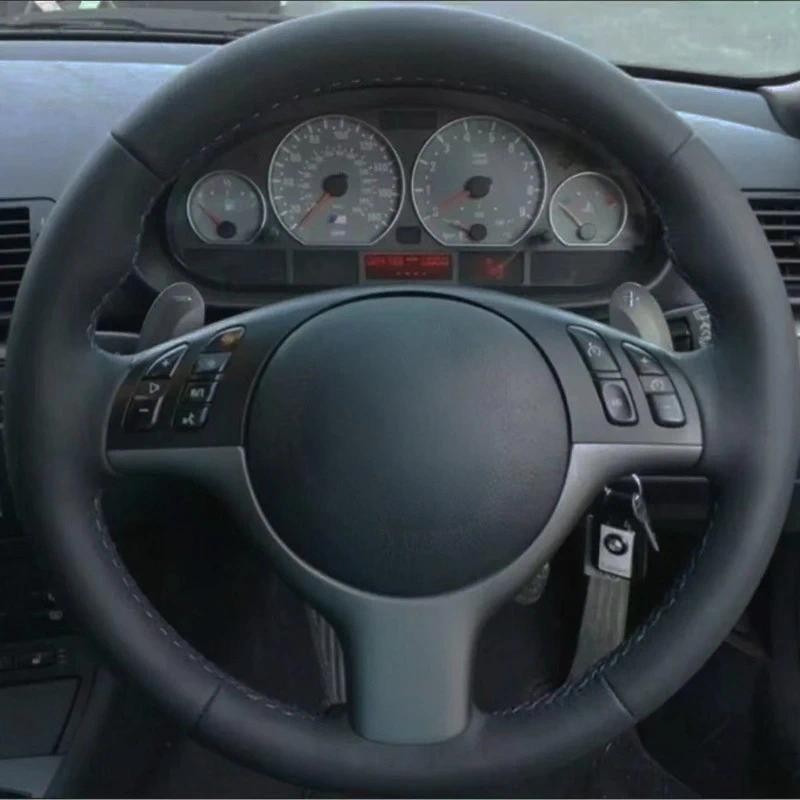 Bọc Vô Lăng Ô Tô Da Nhân Tạo Tùy Chỉnh Cho Xe BMW M Sport E46 330i 330Ci E39 540i 525i 530i M3 E46 P