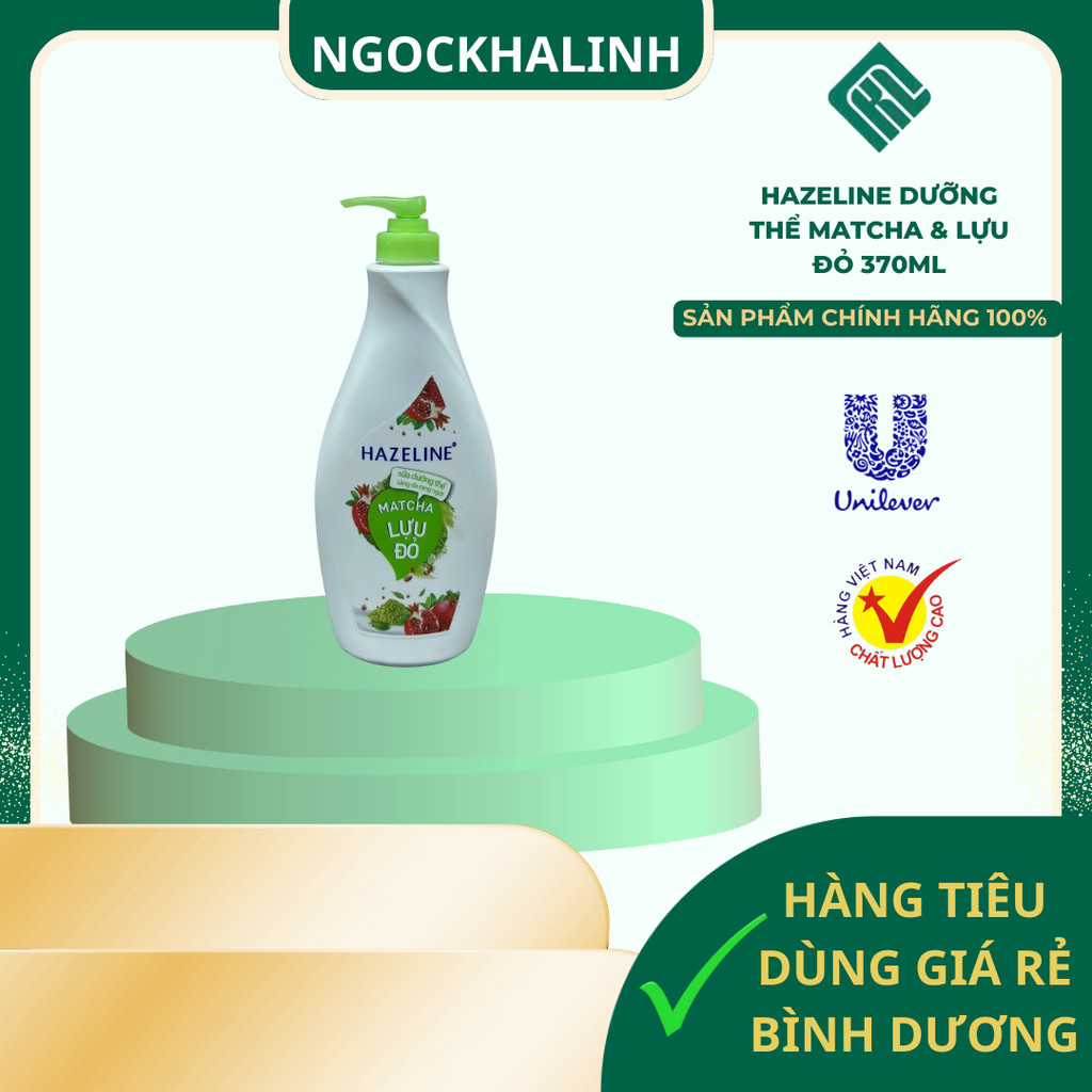 Sữa dưỡng thể Hazeline matcha & lựu đỏ chai 370ml