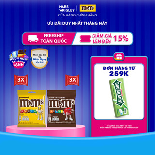  Combo 6 gói kẹo sô cô la sữa & sô cô la đậu phộng M&M's 90g  90gx3 + 90gx3  socola 