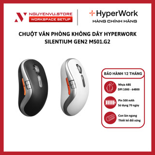 Chuột văn phòng không dây HyperWork Silentium Gen2 MS01.G2 Gen 2 - Hàng chính hãng