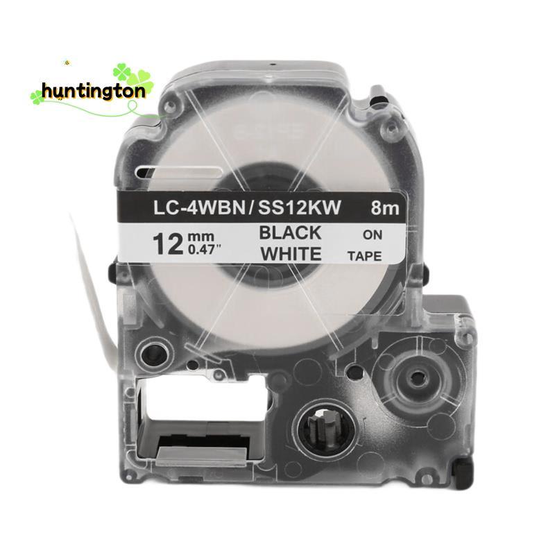 5 Gói Thay Thế -4WBN LC-4WBN9 (SS12KW) Băng Nhãn Cho LabelWorks LW300 LW400 LW500 LW700 Đen Trên Trắ