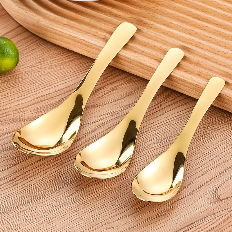 304 Thìa Inox Cho Bé Ăn Tay Cầm Ngắn Thìa Nhỏ Làm Sâu Thìa Nhà Hàng Thìa Vàng Piaget Thìa Thương Mại
