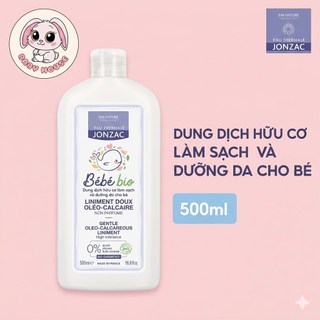 Kem làm sạch, kem vệ sinh thay tã bỉm và vùng kín hưu cơ Liniment Jonzac Pháp 500ml - nhập khẩu chính hãng