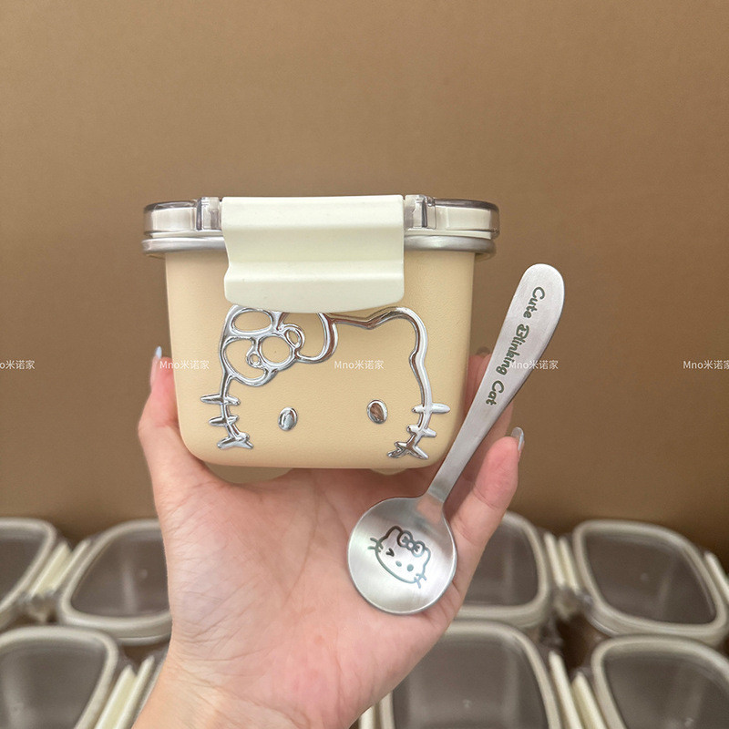 Hộp Cơm Trưa Inox 304 Bento Hộp Nhân Viên Văn Phòng Kín Hộp Cơm Trưa Di Động Hoạt Hình Bát Canh Dễ T