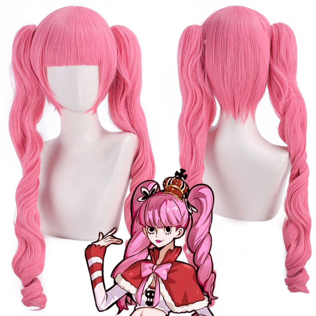 Đuôi Ngựa Xoăn Cosplay Perona One Piece - Màu Hồng Đậm Hai Vòng, Phù Hợp Cho Nhân Vật Hatsune Miku