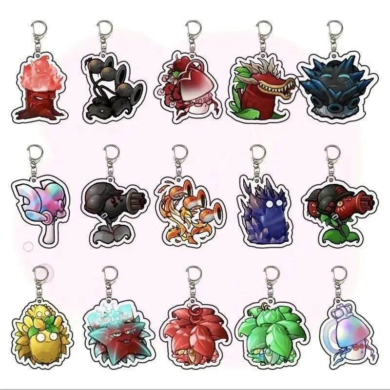 Móc khóa Plants vs Zombies PvZ Fusion Edition phiên bản lai tạo Acrylic trang trí túi xách cặp sách 