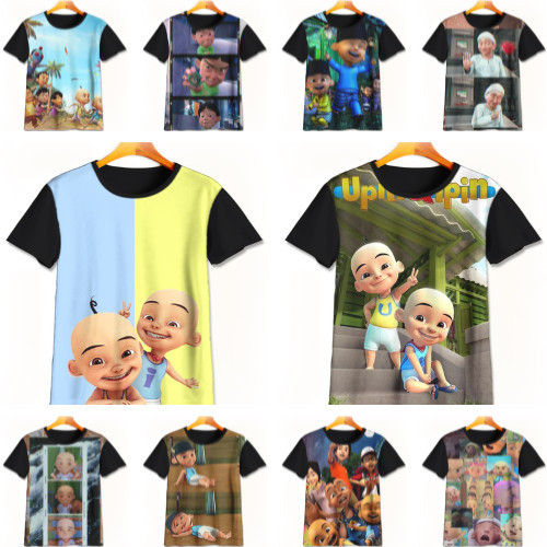 Áo thun trẻ em và người lớn Upin Ipin 3D anime phù hợp cho cả nam và nữ Áo thun Baju Budak Lelaki Bu