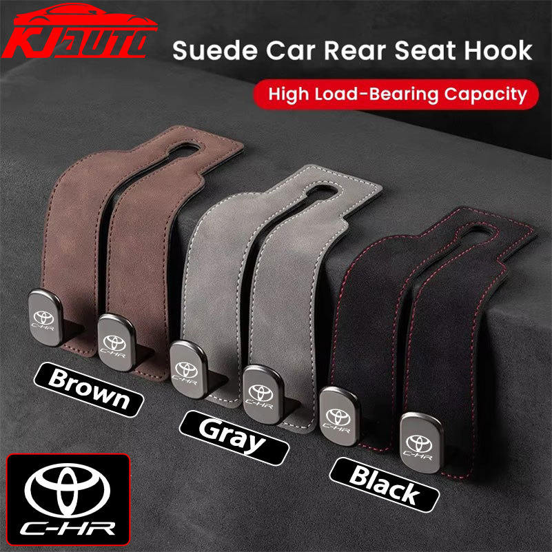 Móc tựa đầu ô tô Toyota CHR Móc treo ghế sau da lộn cao cấp Móc kép 20KG Móc treo hợp kim chịu tải l