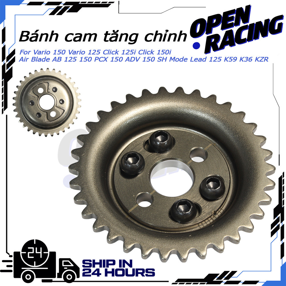 Nhông Cam Chia Độ Bánh Răng Cam Trượt Điều Chỉnh Góc Honda Vario 150 Vario 125 Click 125i Click 150i