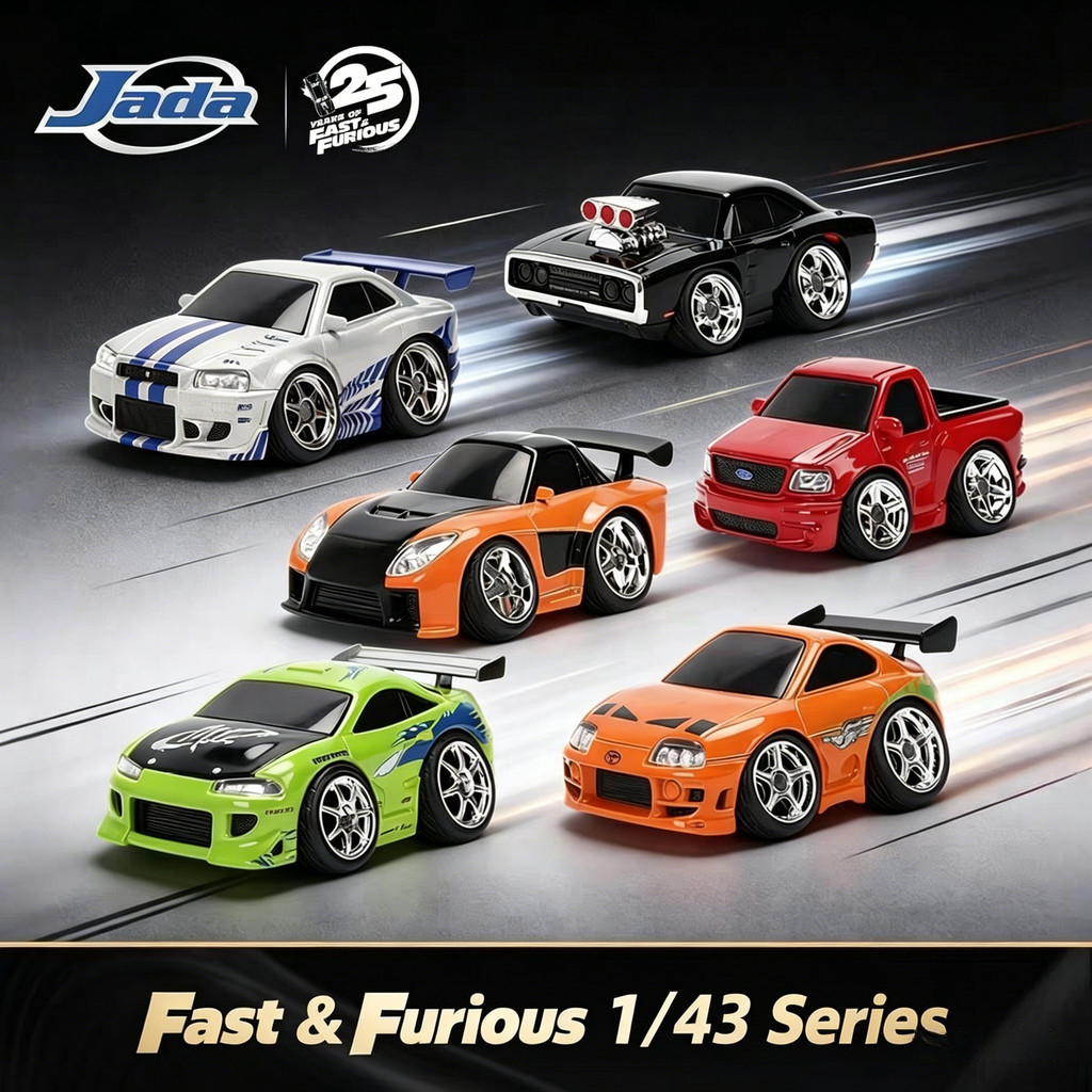 JADA 1/43 MINI Car “Fast and Furious” Toyota Supra Mitsubishi Eclipse Nissan R34 Mazda RX7 Mô Hình X