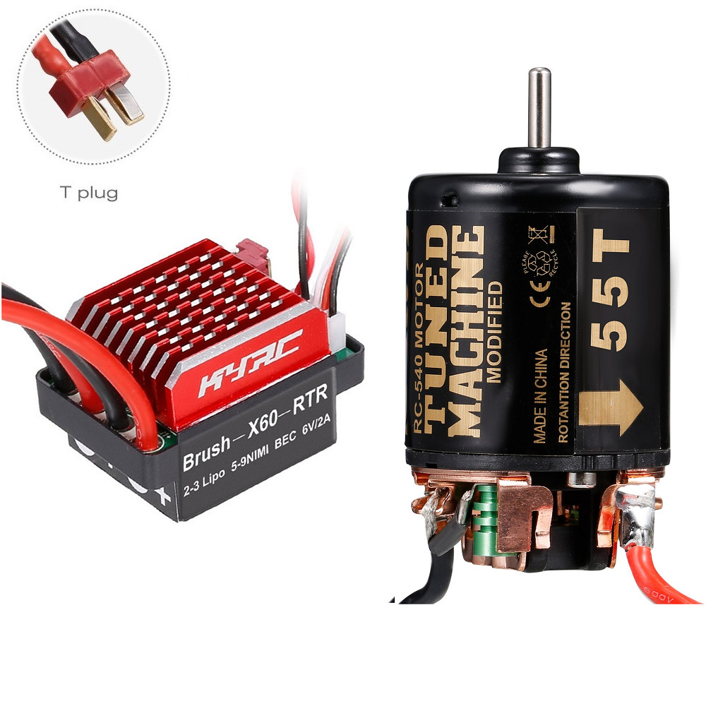 Động cơ chải 60A ESC và 540 13T 21T 35T 45T 55T 80T cho bánh xích RC 1 / 10 Trục SCX10 AXI03007 9004