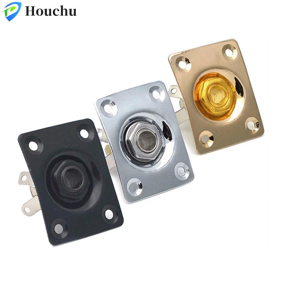 HOUCHU Stereo Jack Kim Loại Cho Đàn Guitar Điện Nhạc Cụ Dây 1 / 4 (6.35mm) Bộ Phận Đàn Guitar Điện J