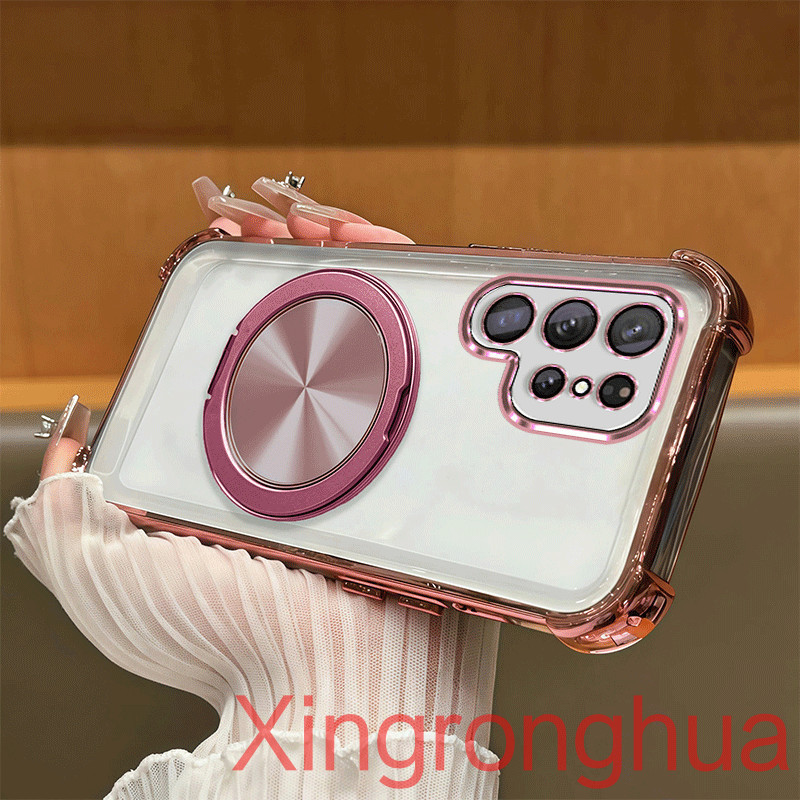 Ốp Lưng Cho Samsung S23 Ultra S23 PLUS S23 FE S23 Ốp Điện Thoại Trong Suốt 360° Giá đỡ từ tính bằng 