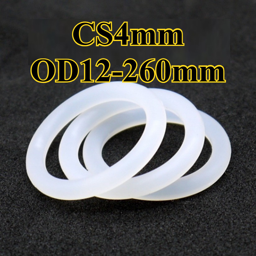 CS4mm * OD12-260mm Vòng cao su đàn hồi O-ring  Silicone trắng chuẩn food grade, seal kín nước, bền c