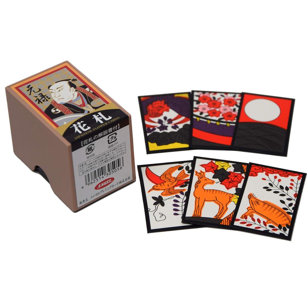 Genroku Hanafuda Cards, Authentic Backed, Hachi-Hachi, Koi-Koi, Oicho-Kabu, 48 Cards, Plastic Case, 