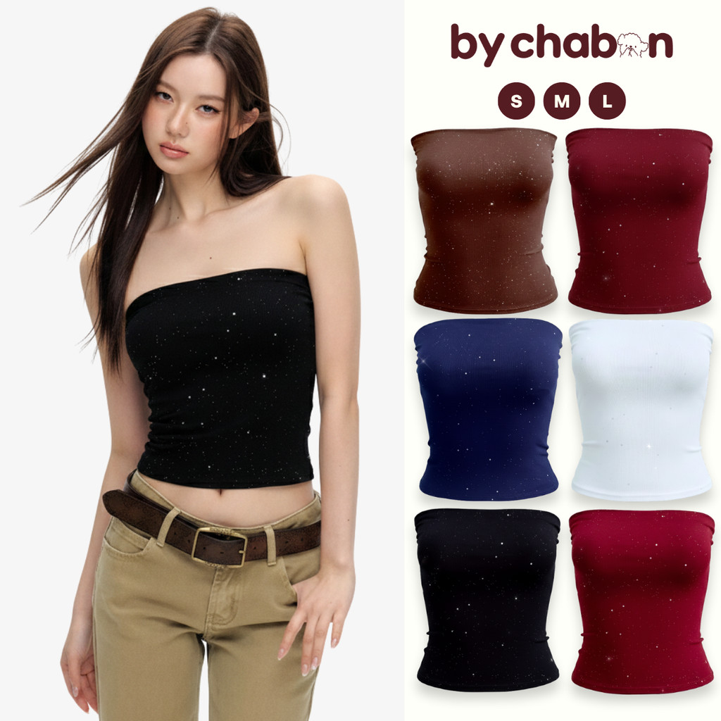 Áo Ống Nữ Chất Thun Kim Tuyến Lấp Lánh Dáng Ôm Co Giãn Thoải Mái CB06