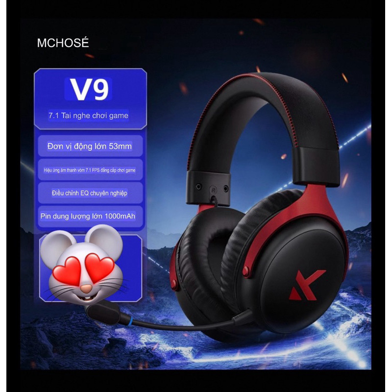 Tai nghe Gaming Mchose V9/V9 Pro ( Clone Hyperx Cloud 3 Wireless - Tai nghe Wired/Wireless/Bluetooth