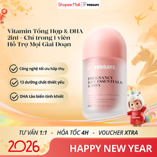  Vitamin Tổng Hợp Khoáng Chất & DHA Cho Mẹ Bầu | PERDAYS Pregnancy Key Essentials & DHA | Lọ 60 Viên 