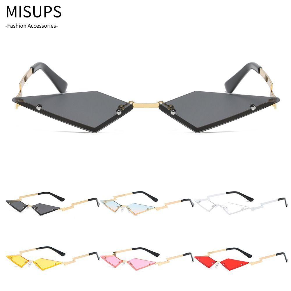 Kính râm MISSIPS Lozenge khung kim loại đa giác không vành, phù hợp Halloween, bãi biển, du lịch và 