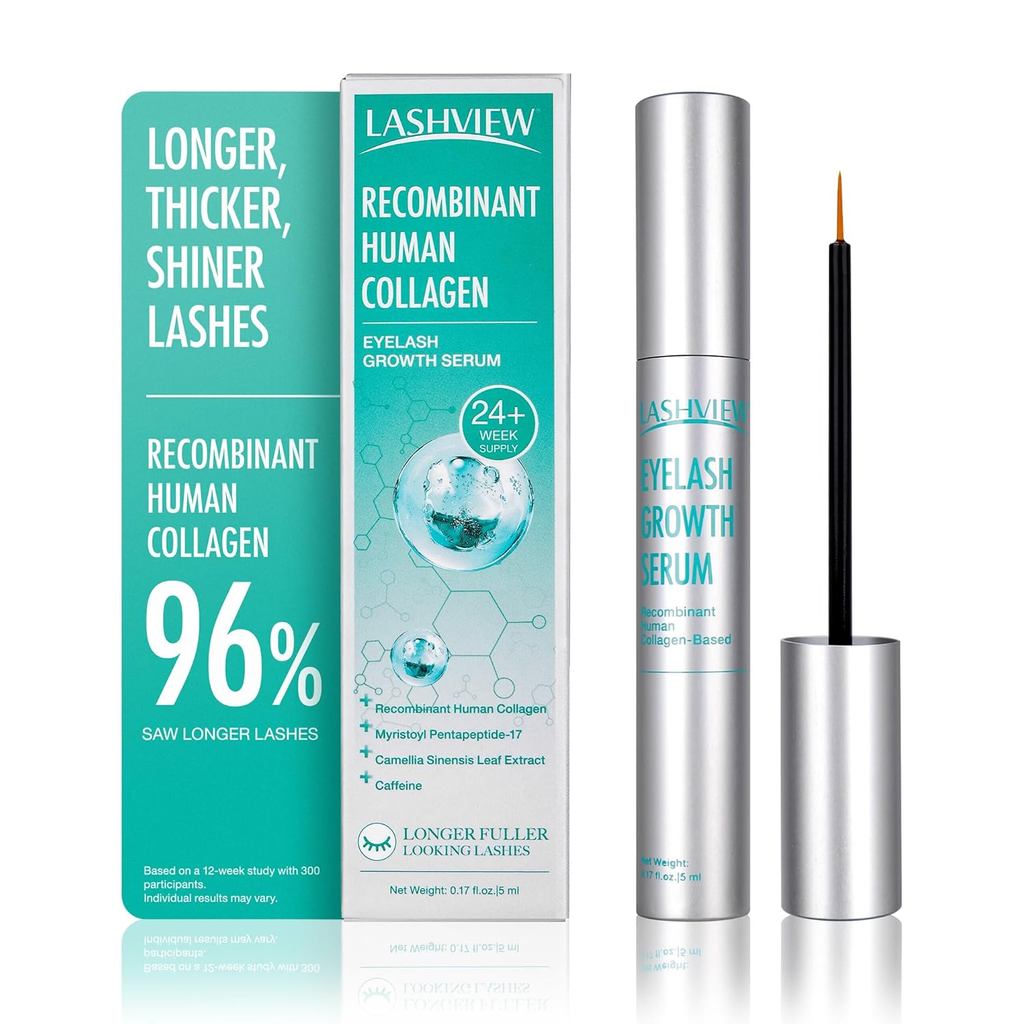 LASHVIEWEyelashGrowthSerum (0.17fl.oz / 5ml) -PremiumLashEnhancerforLonger, Dày hơn, FullerLashes-St