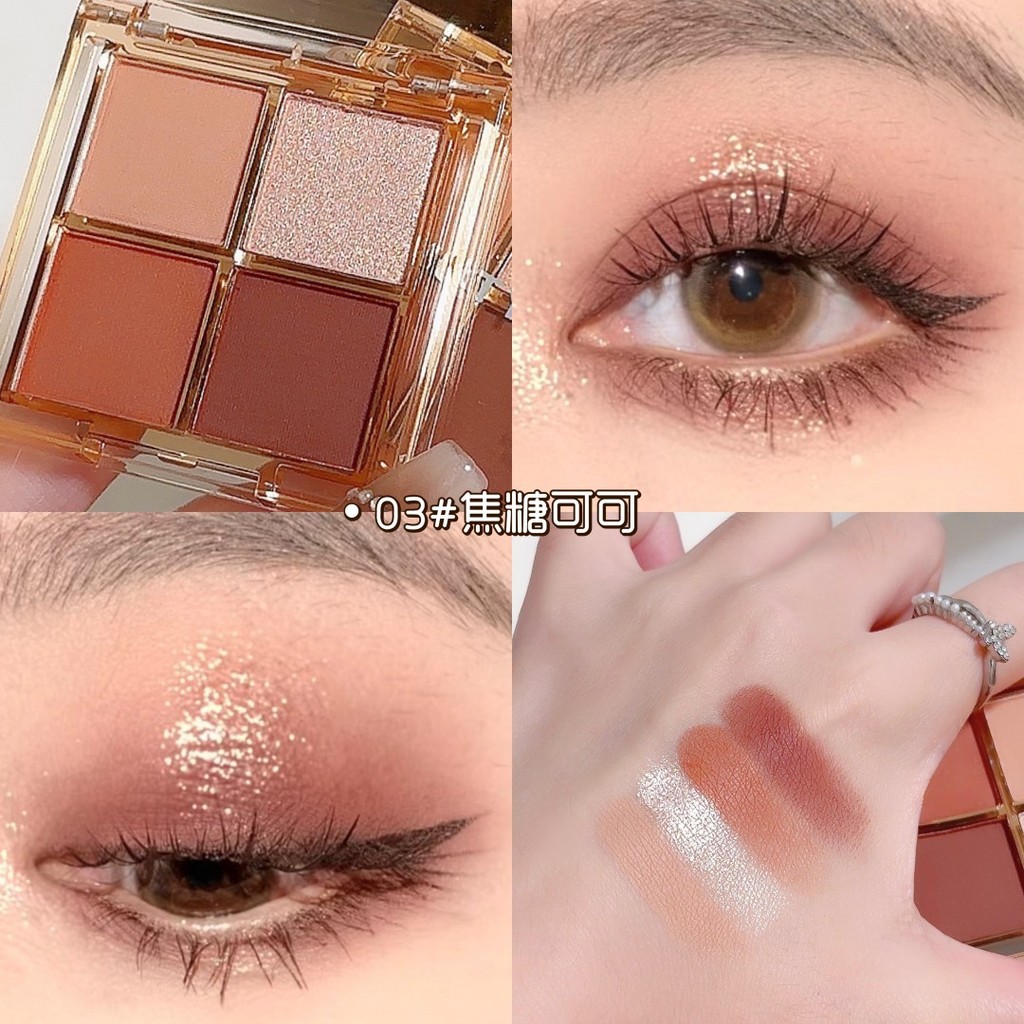 Bảng Phấn Mắt Bốn Màu FAMOTY Màu Đất Ngọc Trai Matte Eyeshadow