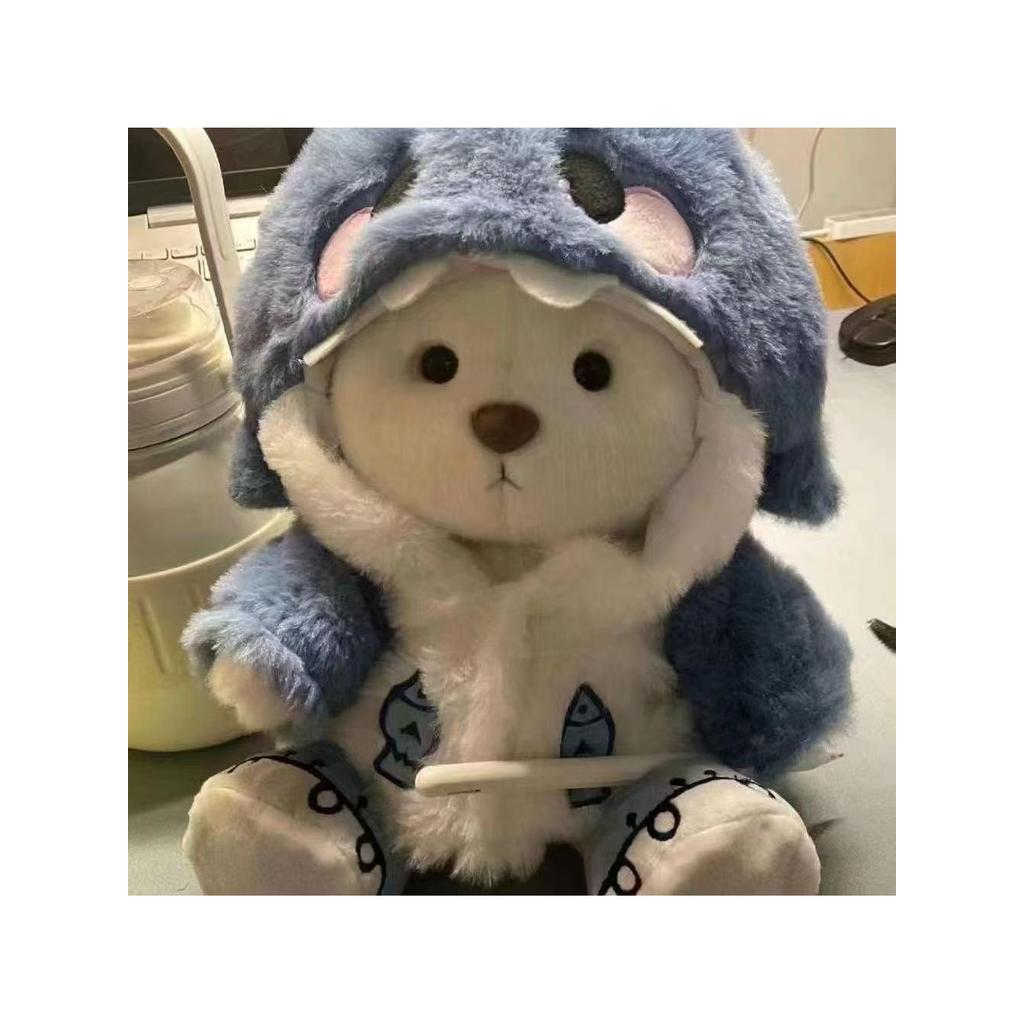 Bán chạy 30cm Gấu Cá Mập Búp Bê Có Mũ Trùm Đầu Sang Trọng Đeo Chéo Búp Bê Búp Bê Lena Gấu Mặc Chéo B