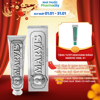 Kem Đánh Răng Marvis Whitening Mint Vị Bạc Hà hỗ trợ sạch mảng bám & trắng răng tự nhiên  85ml  
