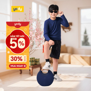  Áo giữ nhiệt cho bé 10-15 tuổi YODY cổ tròn vải bambo mềm mại thông thoáng co giãn thoải mái TCLT25F057 