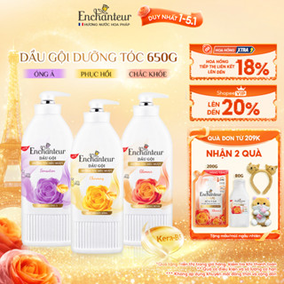  Dầu Gội Enchanteur 650g Thơm Hương Nước Hoa với Keratin,Dầu Hạnh Nhân B5 x2 Phục Hồi Hư Tổn và Óng Ả,Không gàu bết ngứa 