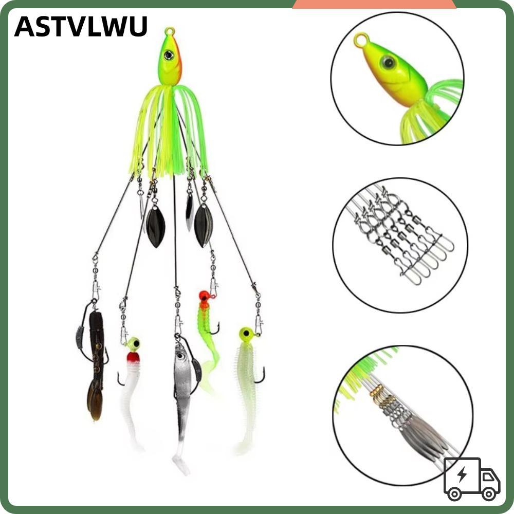 ASTVLWU - Mồi câu cá mềm gồm swim bait và spinner Alabama rig, phù hợp cho cả kỹ thuật bơi tự do và 