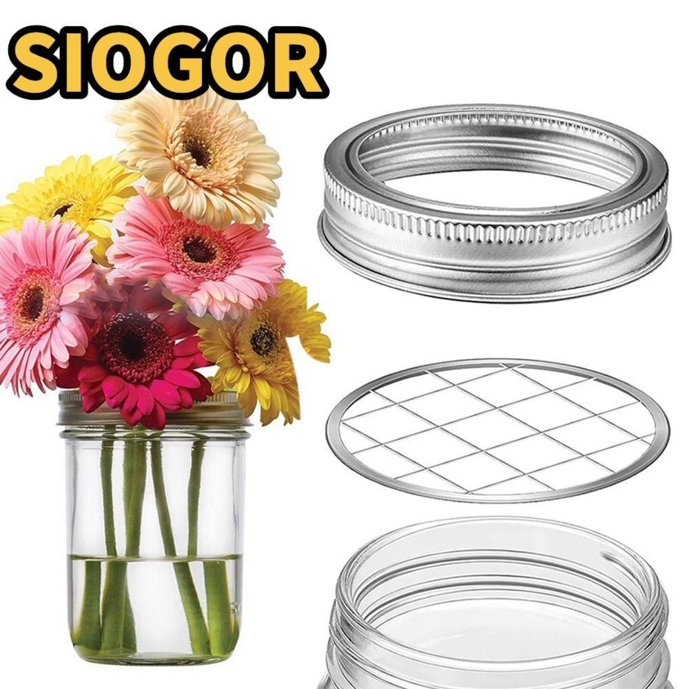 SIOGOR 1 Nắp lọ hoa Mason, Chèn nắp tổ chức lưới Mason Nắp tổ chức hoa, DIY với lưới vuông Tiết kiệm