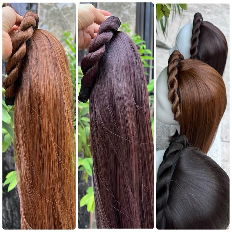 Tóc giả băng đô 60cm cài bính , tặng dưỡng, tặng băng đô. BDU200 cài trắng Wig