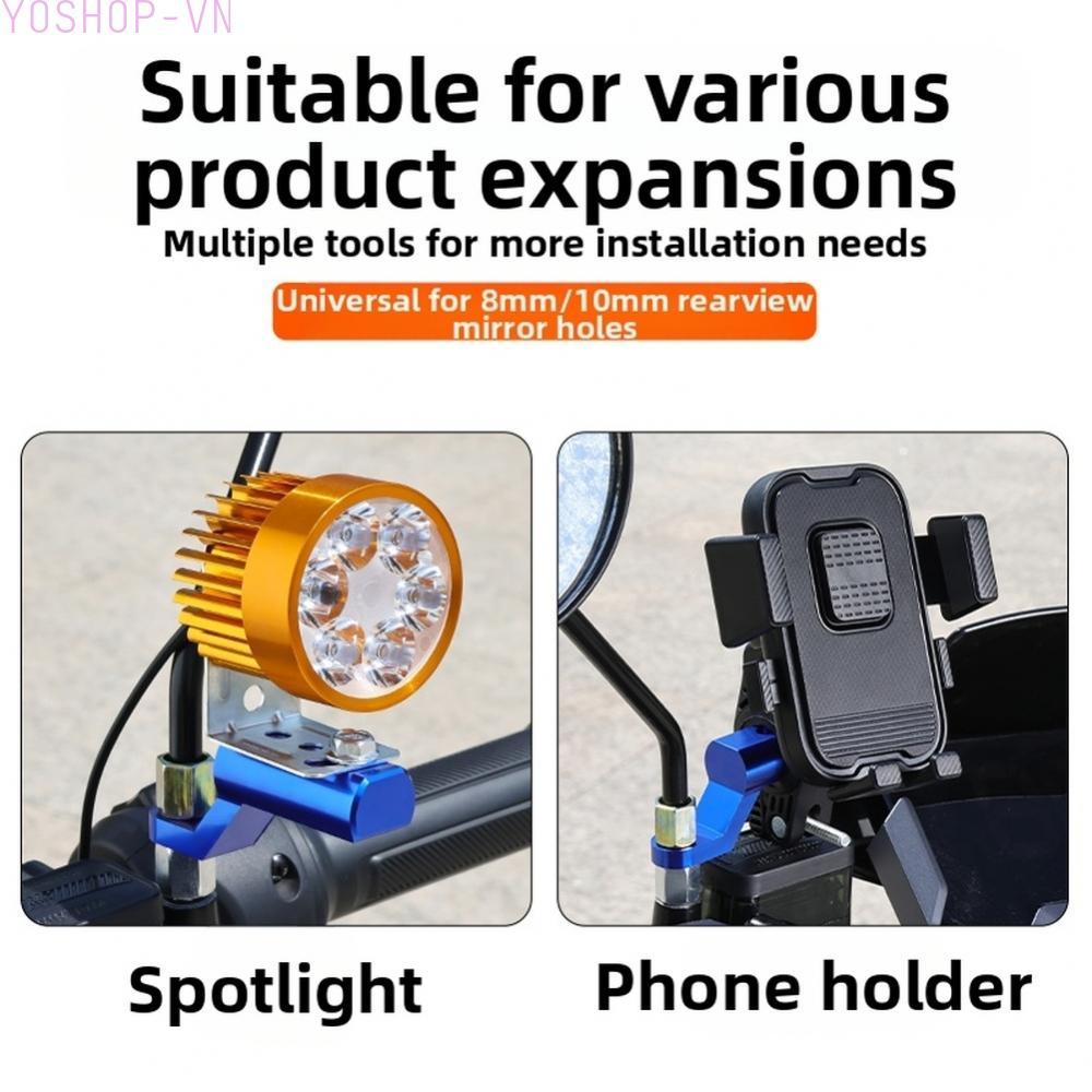 [Ysp]Mirror Extension Anodized Finish Rustproof Lightweight Design Compact Design