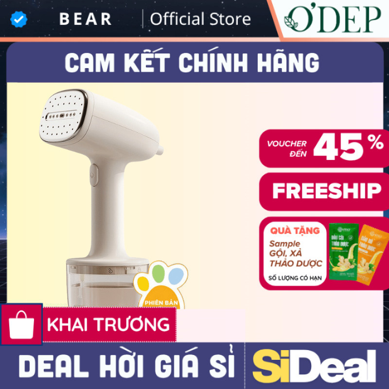 Bàn ủi hơi nước cầm tay 1000W Bear GTJ-D10M1 - Hàng chính hãng   - BH 18 Tháng - SIDEAL SIL