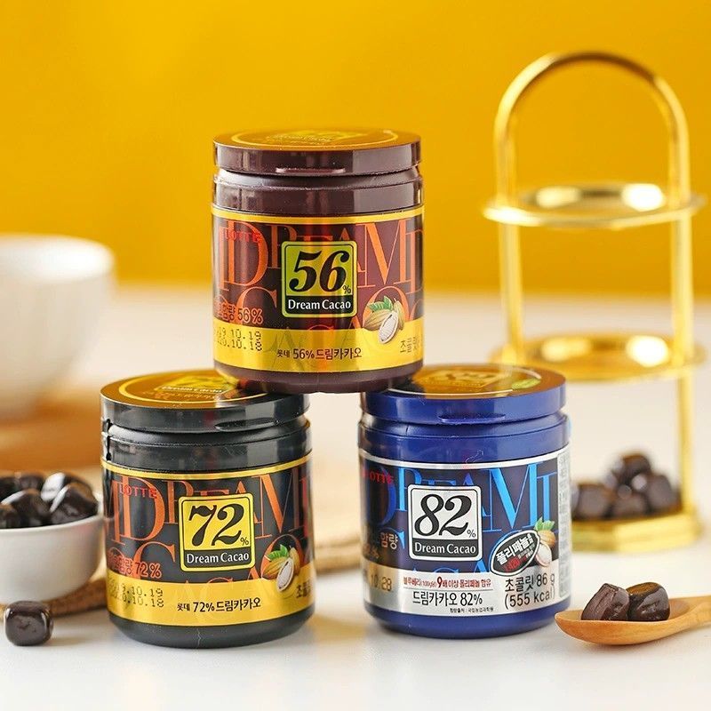 Nhập khẩu Hàn Quốc LOTTE Sôcôla đen LOTTE Sôcôla giòn LOTTE Chocolate Nhỏ Vuông Đóng hộp Đồ ăn nhẹ 7