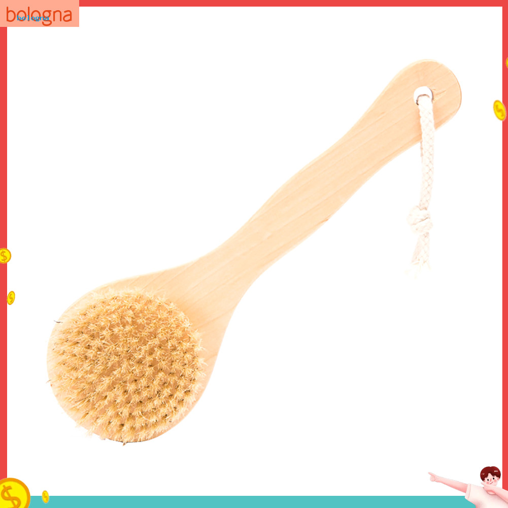 {bologna} Bàn chải tắm tắm lông tre Massage lưng Dụng cụ làm sạch da