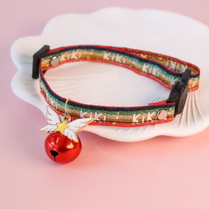 English-style cat angel pet bead wings bow light collar for dogs5ya Bells are selling well RQFO