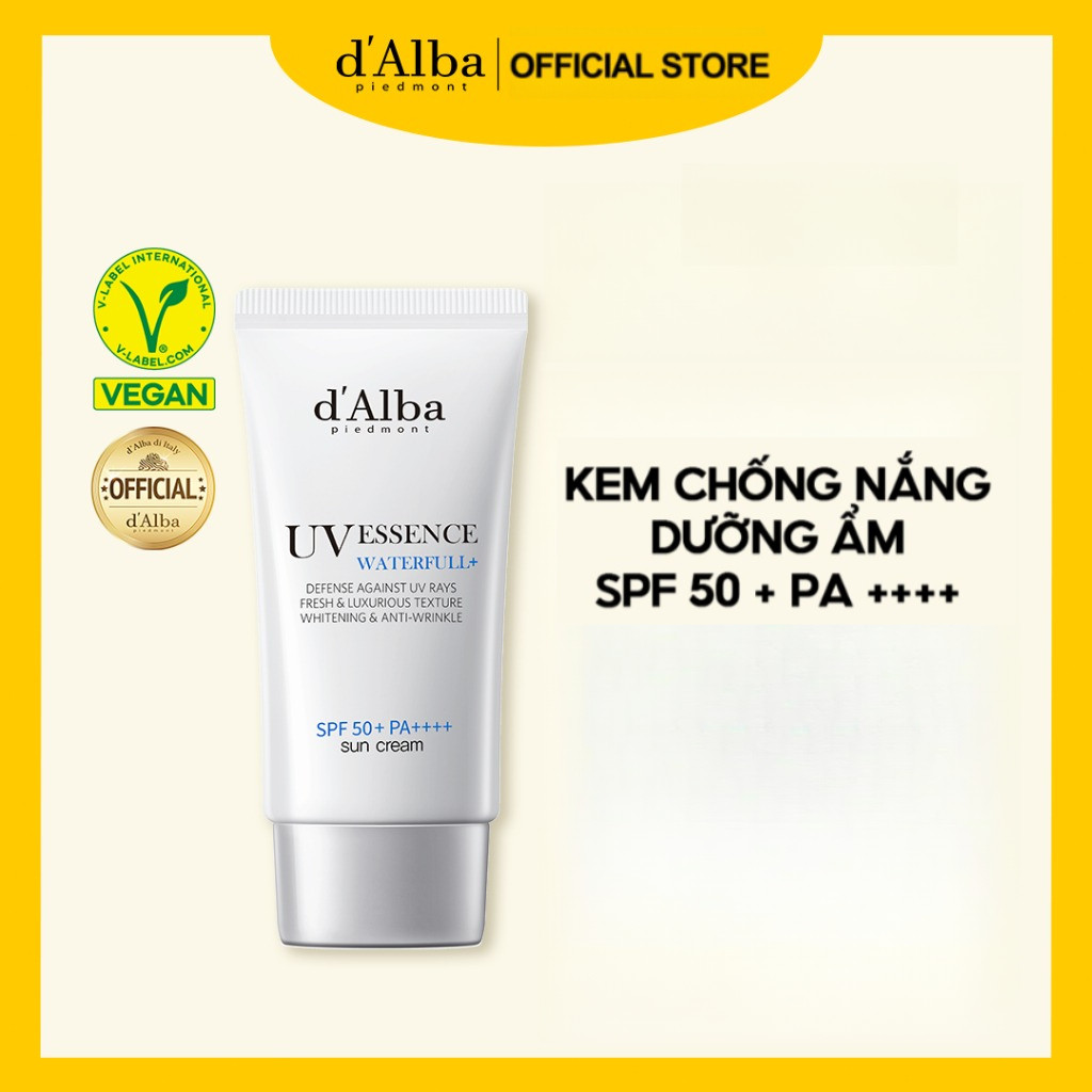 [d'Alba Official] Kem chống nắng dưỡng ẩm d'Alba Waterfull Essence Suncream SPF 50 + PA + + + + 50ml
