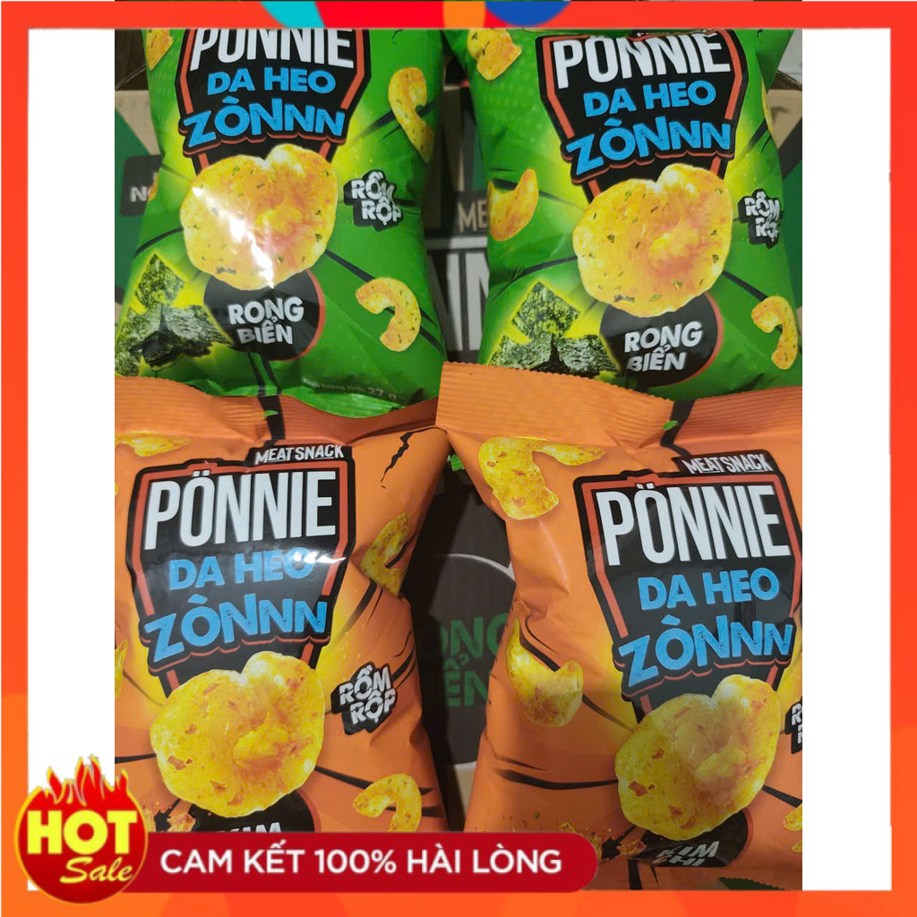 Combo 2 gói Snack Ponnie Da Heo Zòn Vị Rong Biển/Vị Kim Chi gói x 30gr