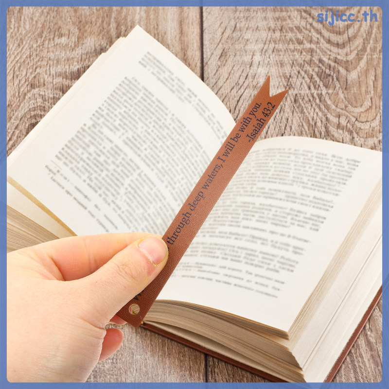 6 Cái Christian PU Leather Bookmarks Light Brown Bible Page Markers và sijicc sành điệu