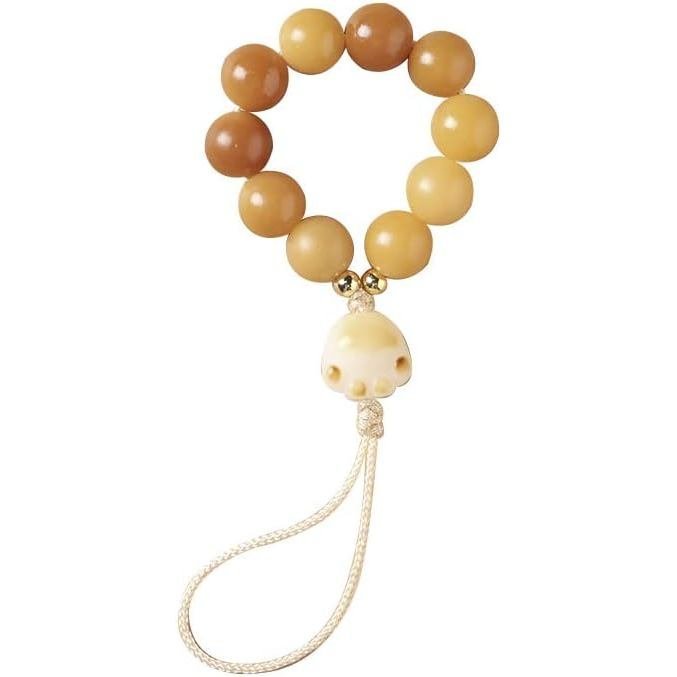 Xiexulian Natural Weathered Bodhi Root Milk Cyan Milk Mango Color Rosary Bead Ring Buckle Anti-drop 
