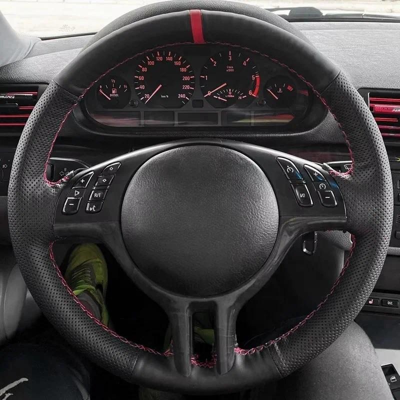 Nội Thất Ô Tô Vô Lăng Bao Tay Bím Da Đục Lỗ Viền Cho Xe BMW 3 5 Series E46 Coupe E39 X5 E53 Z3 E36 2