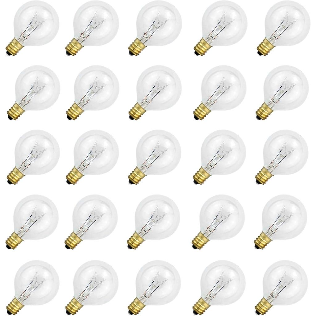 Bóng đèn thay thế G40, Bóng đèn cầu sợi đốt 120V 5W phù hợp với Đế vít E12 / C7, Bóng đèn G40 để tra