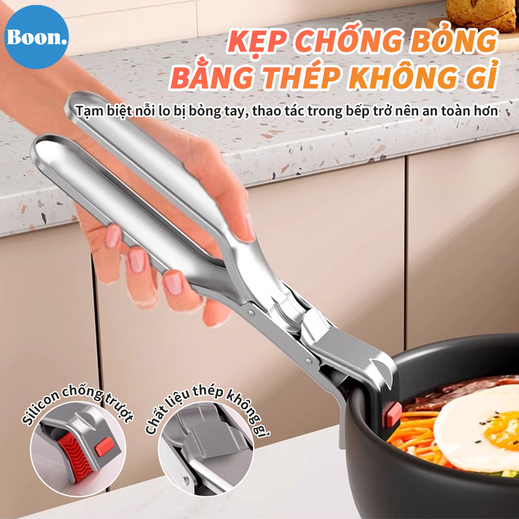 Kẹp Bát Nóng Giá,gắp đồ nóng,Kẹp chống bỏng,Bát/đĩa/chảo/bếp điện/lò nướng,Kìm thép không gỉ chống trượt