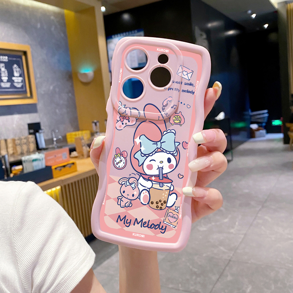 Tương thích với ITEL A70 A60 S23 Plus P40 A04 Vỏ sóng Kuromi uống nước Vỏ chống rơi XBL