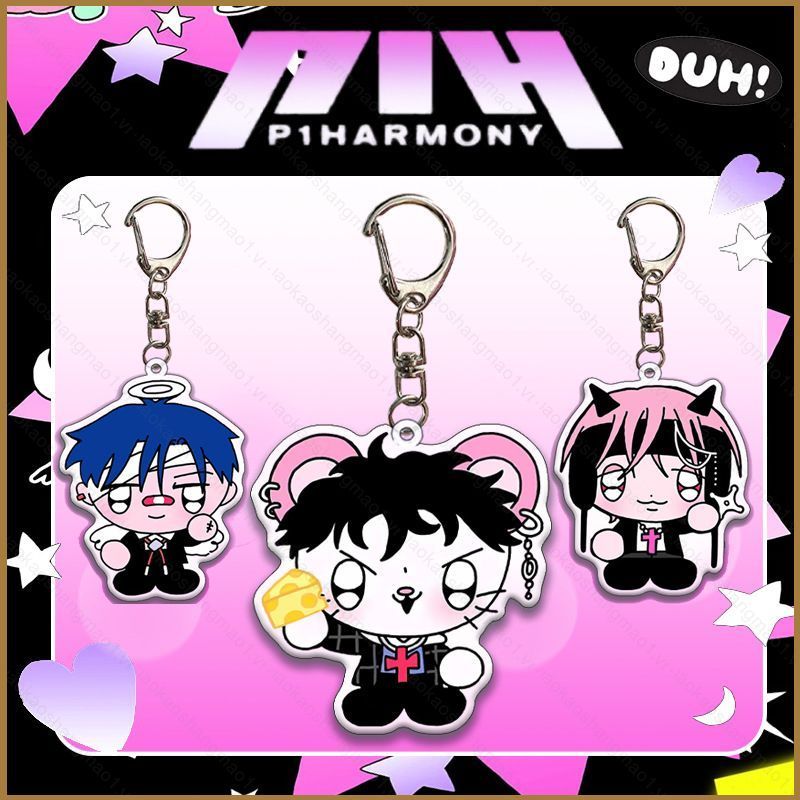 HK1 P1HARMONY Acrylic Móc Khóa 8 Mini Album DUH Mặt Dây Chuyền KEEHO JIANG Túi Phụ Kiện Ngôi Sao Ngo