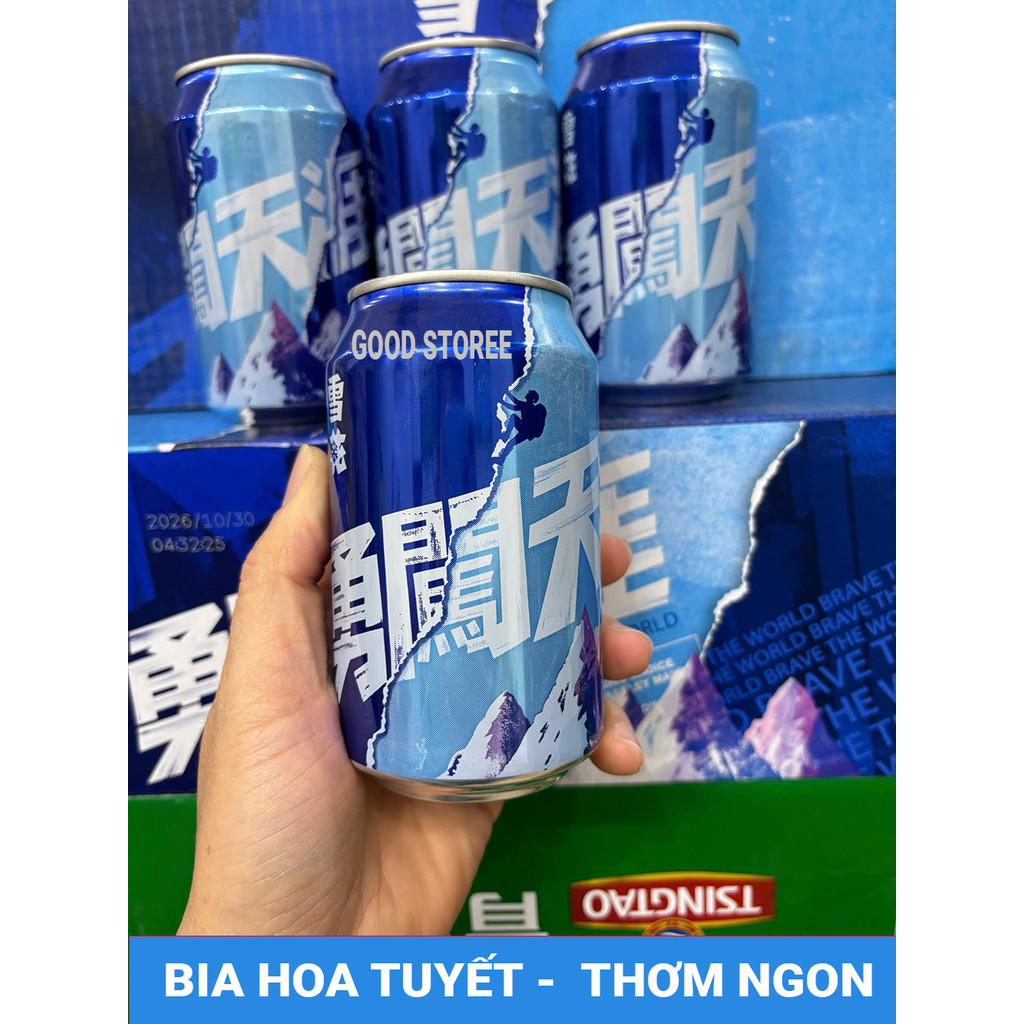bia hoa tuyết (bông tuyết), bia tuyết, bia trung quốc thơm ngon thùng 24 lon 330ml