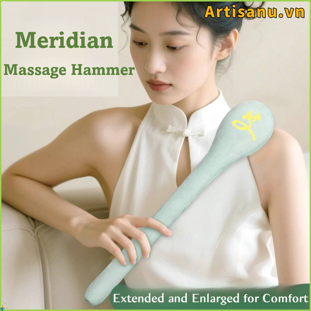 Búa Massage ARTISANU, Massage Kinh Tuyến Handmade Mugwort Búa, Thực Tế Tự Massage Di Động Bấm huyệt Búa Sức Khỏe Giảm Mệt Mỏ